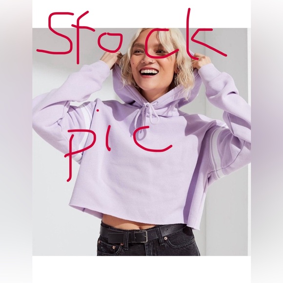 Urban Outfitters, Light Purple Cropped Varsity Hoodie, Size XS - Picture 6 of 6